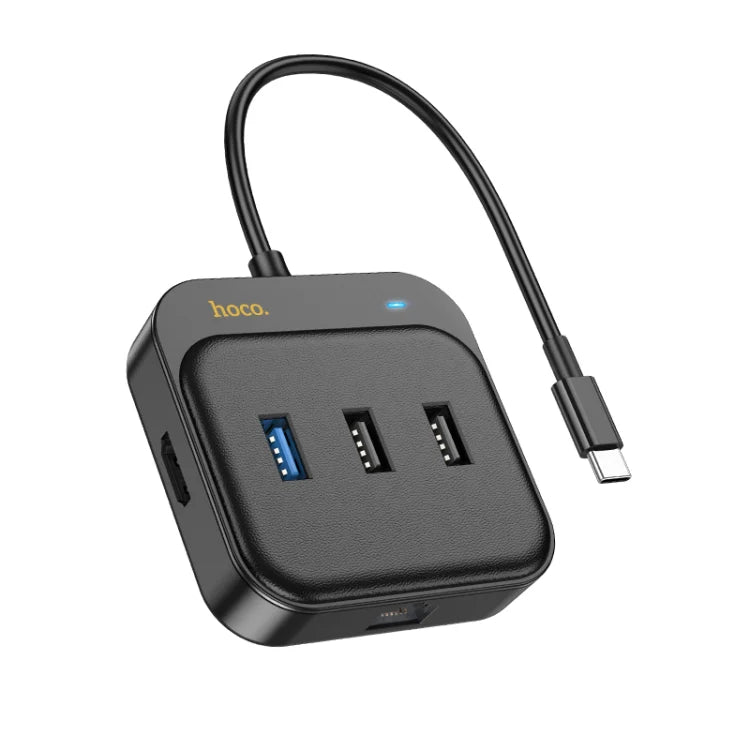 Hoco HB37 6 in 1 HDTV+RJ45+USB3.0+USB2.0x2+PD100W Converter Hoco HB37 6 in 1 HDTV+RJ45+USB3.0+USB2.0x2+PD100W Converter